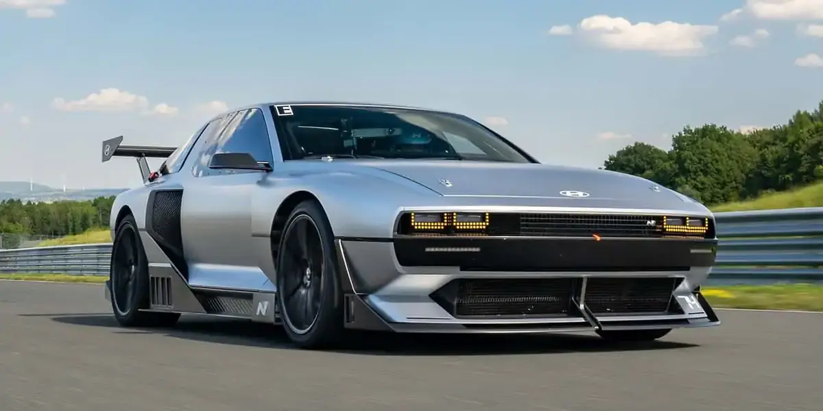 Hyundai N Vision 74 Driving on a track